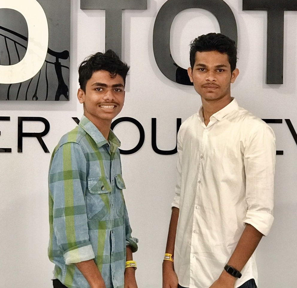 Sajad with his friend Hassan at Brototype’s Code Onam event in 2023